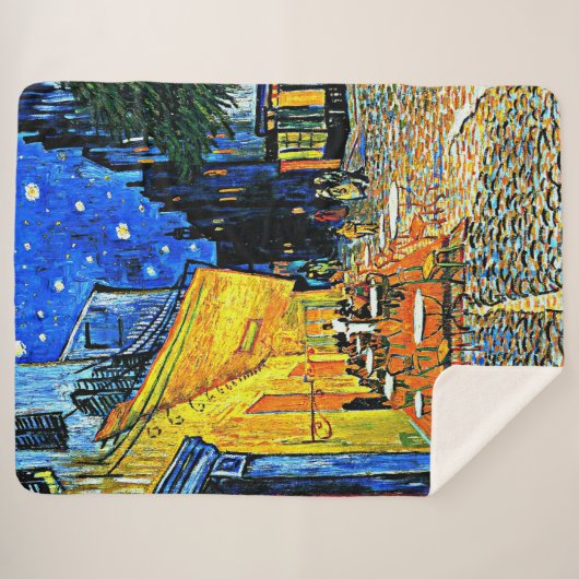Couverture Sherpa Van Gogh - Terrasse Café (Devant (Horizontal))