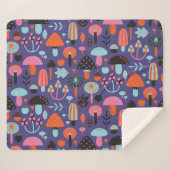Couverture Sherpa Variété de champignons : Illustration Vintage (Devant (Horizontal))