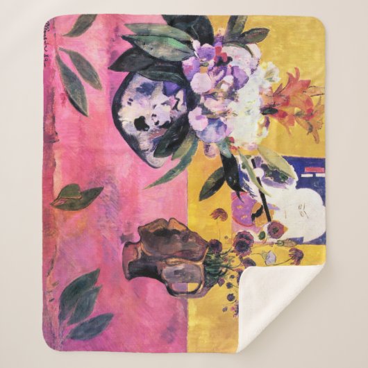 Couverture Sherpa Vase en forme de tête | Paul Gauguin | (Devant)