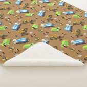 Couverture Sherpa Véhicules de construction et travailleurs Motif co (3/4)
