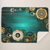 Couverture Sherpa Veille bijoux Steampunk sur un Arrière - plan vert (Devant (Horizontal))