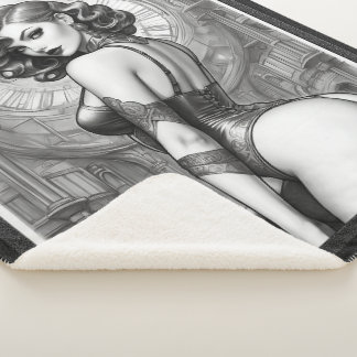 Couverture Sherpa Velaria Retro Age Pin Up Girl Portrait