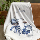 Couverture Sherpa Vélo en Delft Blue personnalisable