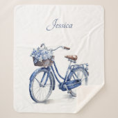 Couverture Sherpa Vélo en Delft Blue personnalisable (Devant)