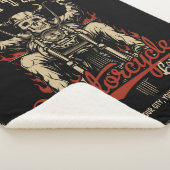 Couverture Sherpa Vélo personnalisé Skeleton Motorcycle Shop Garage (3/4)