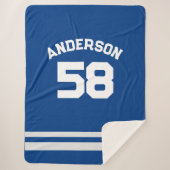 Couverture Sherpa Ventilateur sportif Blue Custom Name & Number (Devant)