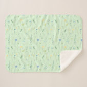 Couverture Sherpa Verdure Aquarelle Rustique Fleur fleurie botanique (Devant (Horizontal))