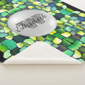 Couverture Sherpa Verdure monographique Motif géométrique vif (3/4)