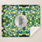 Couverture Sherpa Verdure monographique Motif géométrique vif (Devant (Horizontal))