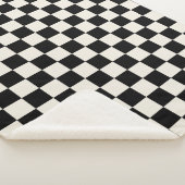 Couverture Sherpa Vérification Rétro Noir et Crème (3/4)