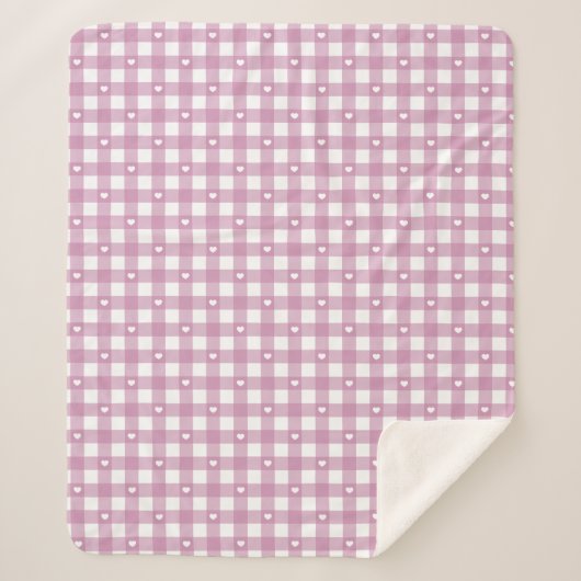 Couverture Sherpa Vérifications Magenta (Devant)