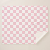 Couverture Sherpa Vérifier le Motif de tableau de bord rose et blanc (Devant (Horizontal))