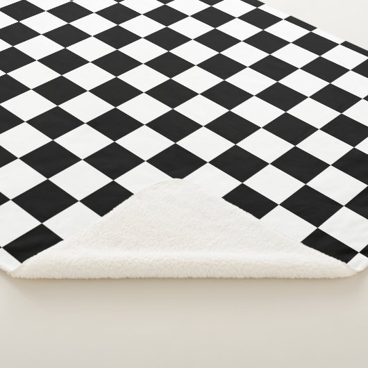 Couverture Sherpa Vérifier noir blanc À damiers Motif tableau de bor (3/4)