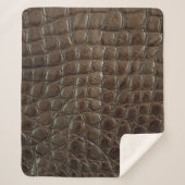 Couverture Sherpa Véritable alligator marron, gros plan pour montrer (Devant)