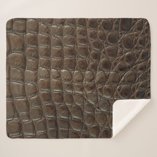Couverture Sherpa Véritable alligator marron, gros plan pour montrer (Devant (Horizontal))