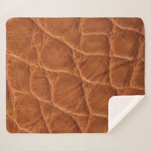 Couverture Sherpa Véritable texture en cuir d'alligator brun brun br (Devant (Horizontal))