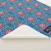 Couverture Sherpa Verre bleu rose - Art Déco - Ajouter des initiales (3/4)