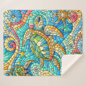 Couverture Sherpa Verre taché de tortue de mer (Devant (Horizontal))