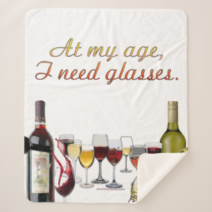 Couverture Sherpa Verres à vin SlipperyJoe's jeu de mots coquin roug