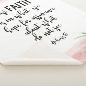 Couverture Sherpa Verset biblique Rustique Rose et Blanc floral (3/4)