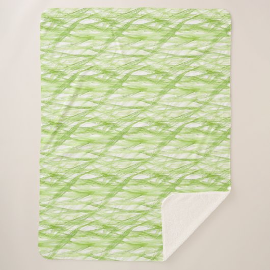 Couverture Sherpa Vert Citron Abstrait (Devant)