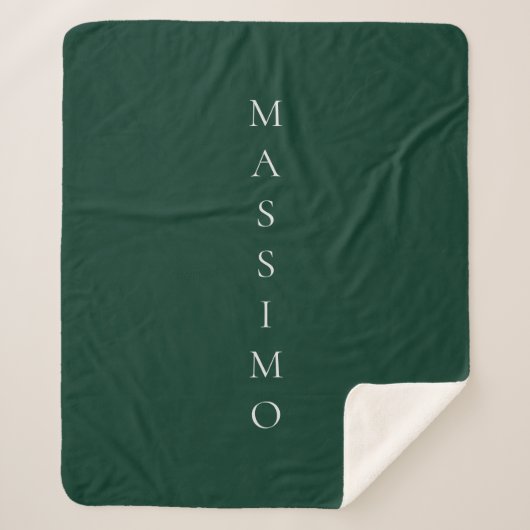 Couverture Sherpa Vert foncé Plain Élégant Casual Propre Nom (Devant)