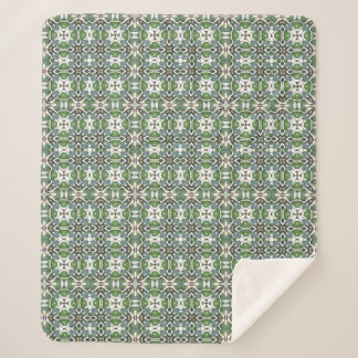 Couverture Sherpa Vert & gris Moderne Motif celtique