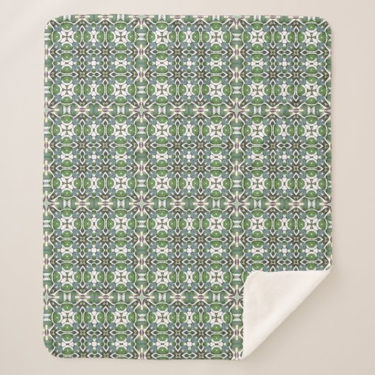 Couverture Sherpa Vert & gris Moderne Motif celtique (Devant)