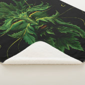 Couverture Sherpa Vert Homme Fae Feuilles Noir (3/4)