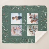 Couverture Sherpa Vert moderne élégante aquarelle botanique 4 photo (Devant (Horizontal))