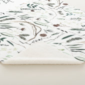 Couverture Sherpa Vert moderne élégante aquarelle botanique botaniqu (3/4)