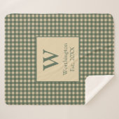 Couverture Sherpa Vert Monogram Tan Beige Buffalo à carreaux Country (Devant (Horizontal))