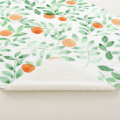 Couverture Sherpa Vert orange Tangerine Provence Aquarelle (3/4)