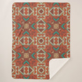 Couverture Sherpa Vert Turquoise Rouille Orange Beige Brown Rouge Tr (Devant)