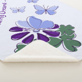 Couverture Sherpa Vert violet bleu Doodle Fleur Papillons Baby (3/4)