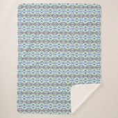 Couverture Sherpa Vert violet gris bleu Art déco fauteuil de lit (Devant)
