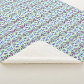 Couverture Sherpa Vert violet gris bleu Art déco fauteuil de lit (3/4)