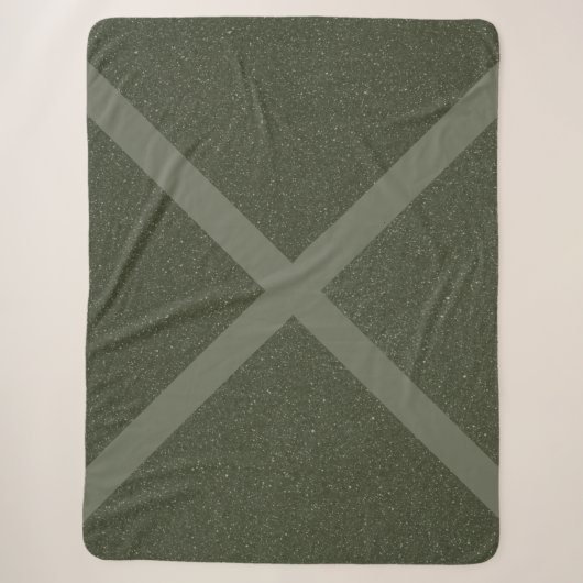 Couverture Sherpa Verte en mousse diagonale (Devant)