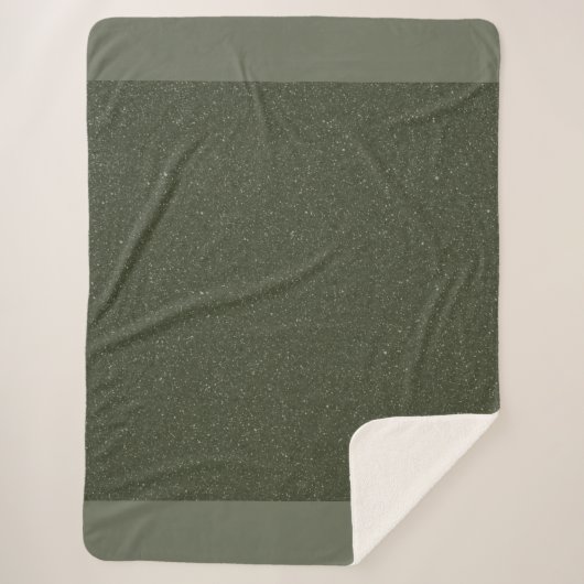 Couverture Sherpa Verte Moss Avec Bordure (Devant)