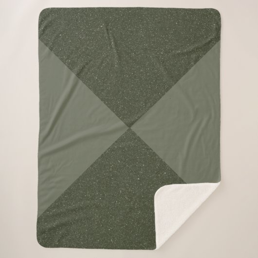 Couverture Sherpa Verte Moss De Tone Fractionnée (Devant)
