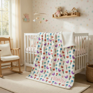 Couverture Sherpa Vêtement vierge pour enfants à motifs floraux pers