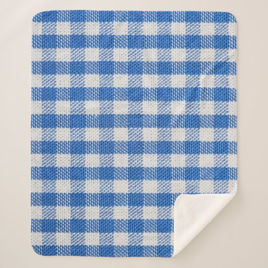 Couverture Sherpa Vêtements de table recouverts de blanc bleu. (Devant)