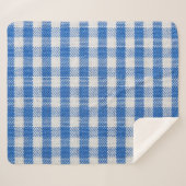 Couverture Sherpa Vêtements de table recouverts de blanc bleu. (Devant (Horizontal))