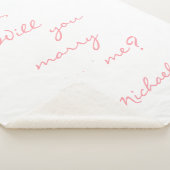 Couverture Sherpa Veux-Tu M'Épouser ? Proposition Coeurs roses (3/4)