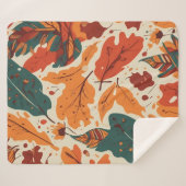 Couverture Sherpa Vibes Boho d'automne : Tapisserie captivante de Fe (Devant (Horizontal))