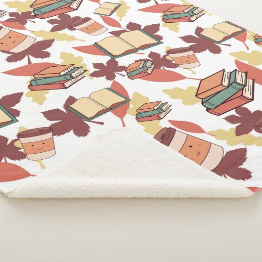 Couverture Sherpa Vibes d'automne confortables Kawaii (3/4)