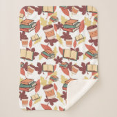 Couverture Sherpa Vibes d'automne confortables Kawaii (Devant)