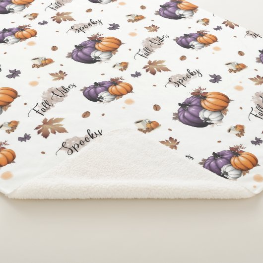 Couverture Sherpa Vibes d'automne Motif sans couture (3/4)
