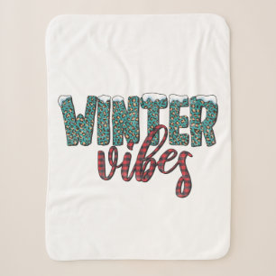 Couverture Sherpa Vibes d'hiver de Noël