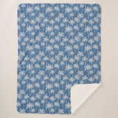 Couverture Sherpa Vibes tropicales Palm Tree Blue (Devant)